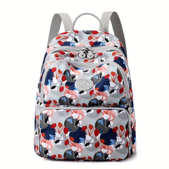 Flower Print Backpack Carry On Travel Bag For Luggage