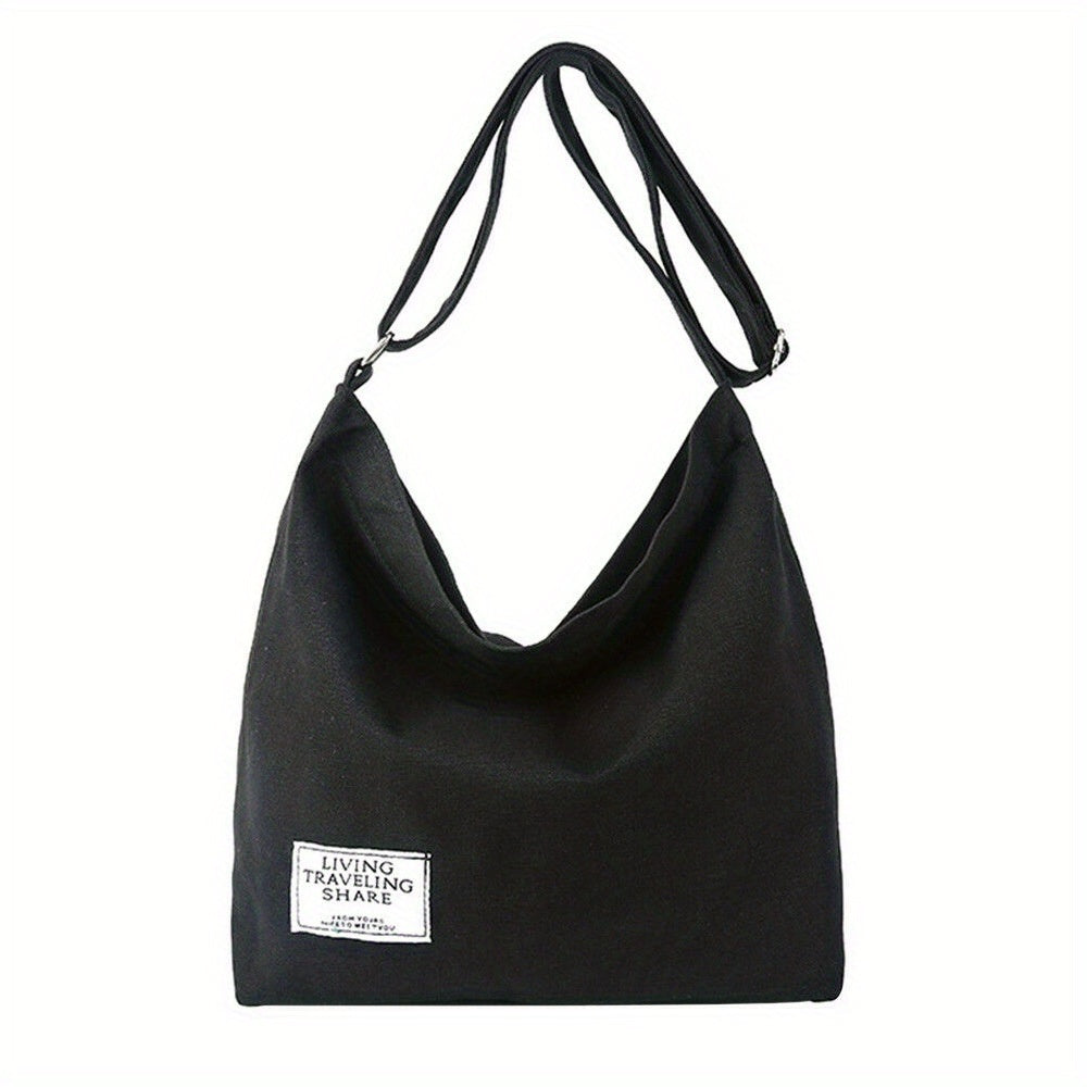 Durable Canvas Shoulder Bag Large Capacity Crossbody Hobo Bag