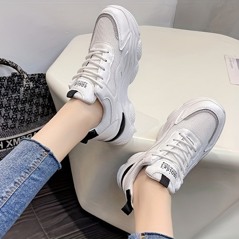 Women's Mesh Breathable Chunky Sneakers Soft Bottom Running Shoes