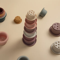 Silicone Baby Stacking Cups Toys Rainbow Stacking Tower