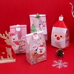 10pcs Christmas Gift Bags Santa Claus Goodie Bags