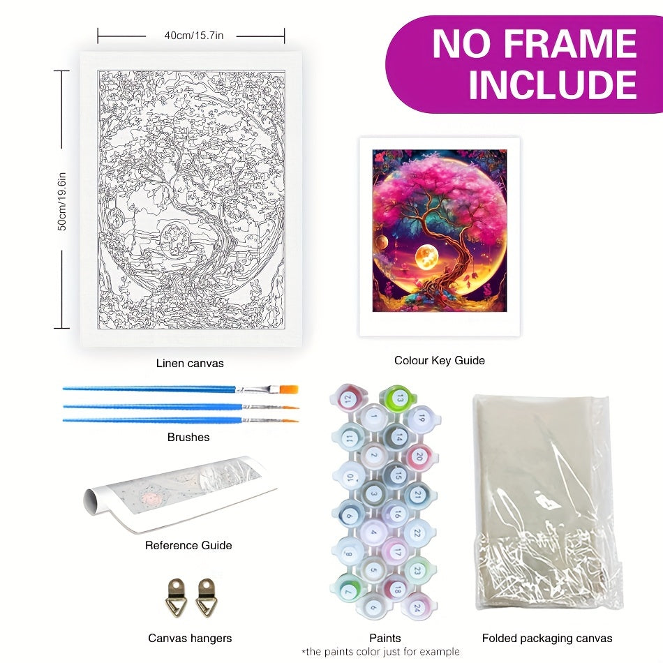 Tree And Moon Paint By Number Kits On Canvas