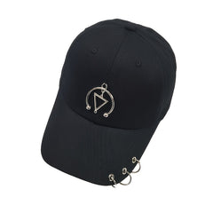 Men's Hip Hop Hat With Three Ring Iron Buckle