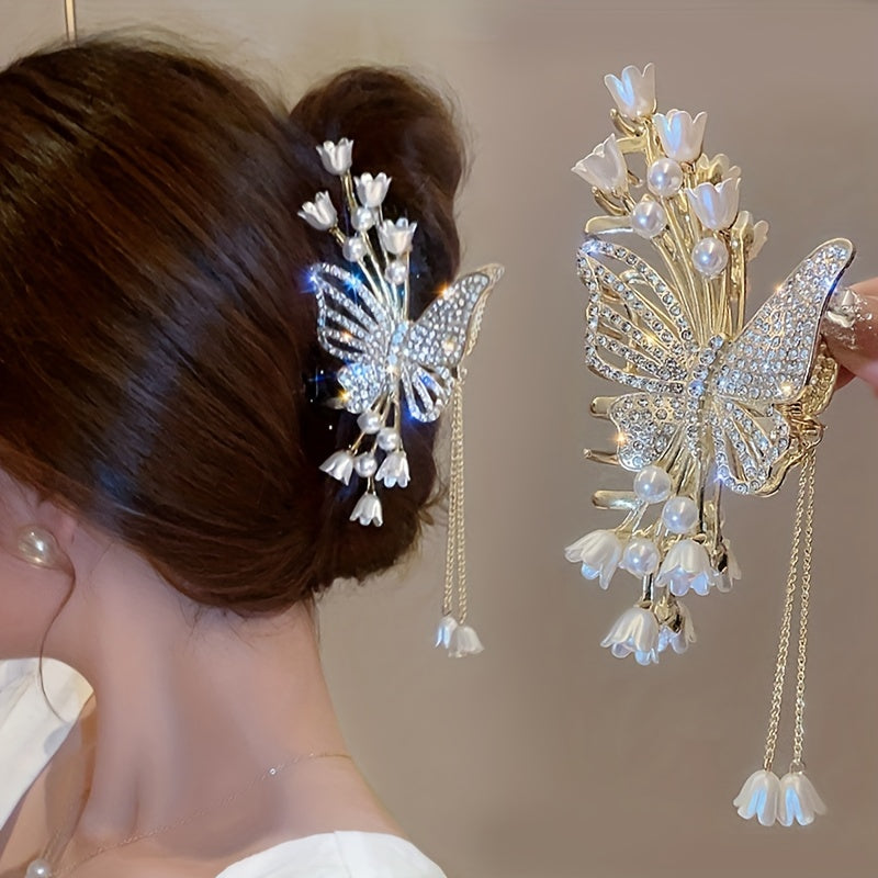 Girl's Flower Butterfly Rhinestone Hair Clip Tassel Fairy Hair Accessories