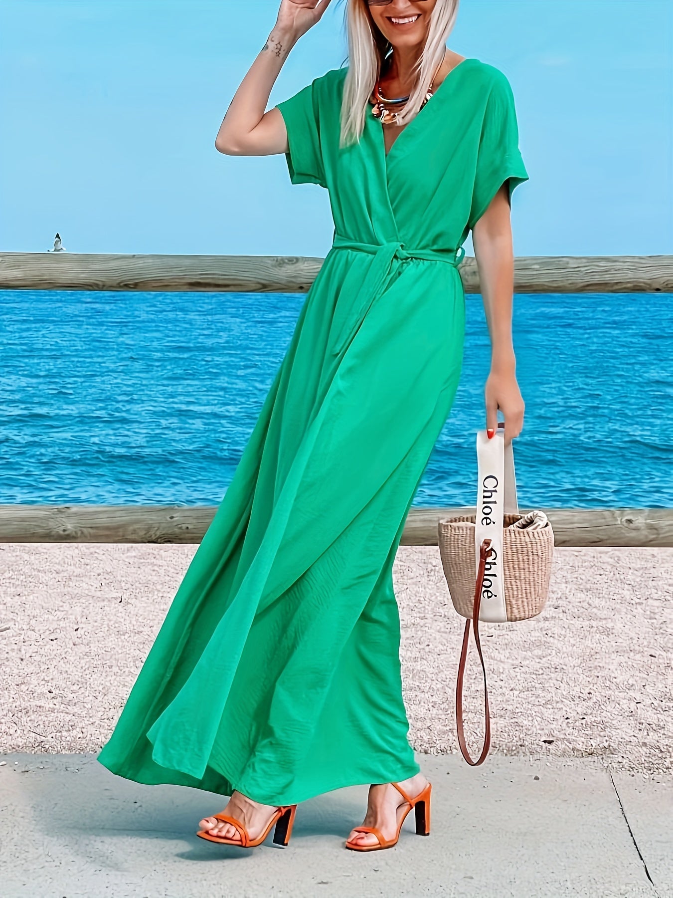  Wrap Maxi Dress with Belt