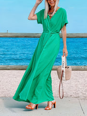  Wrap Maxi Dress with Belt