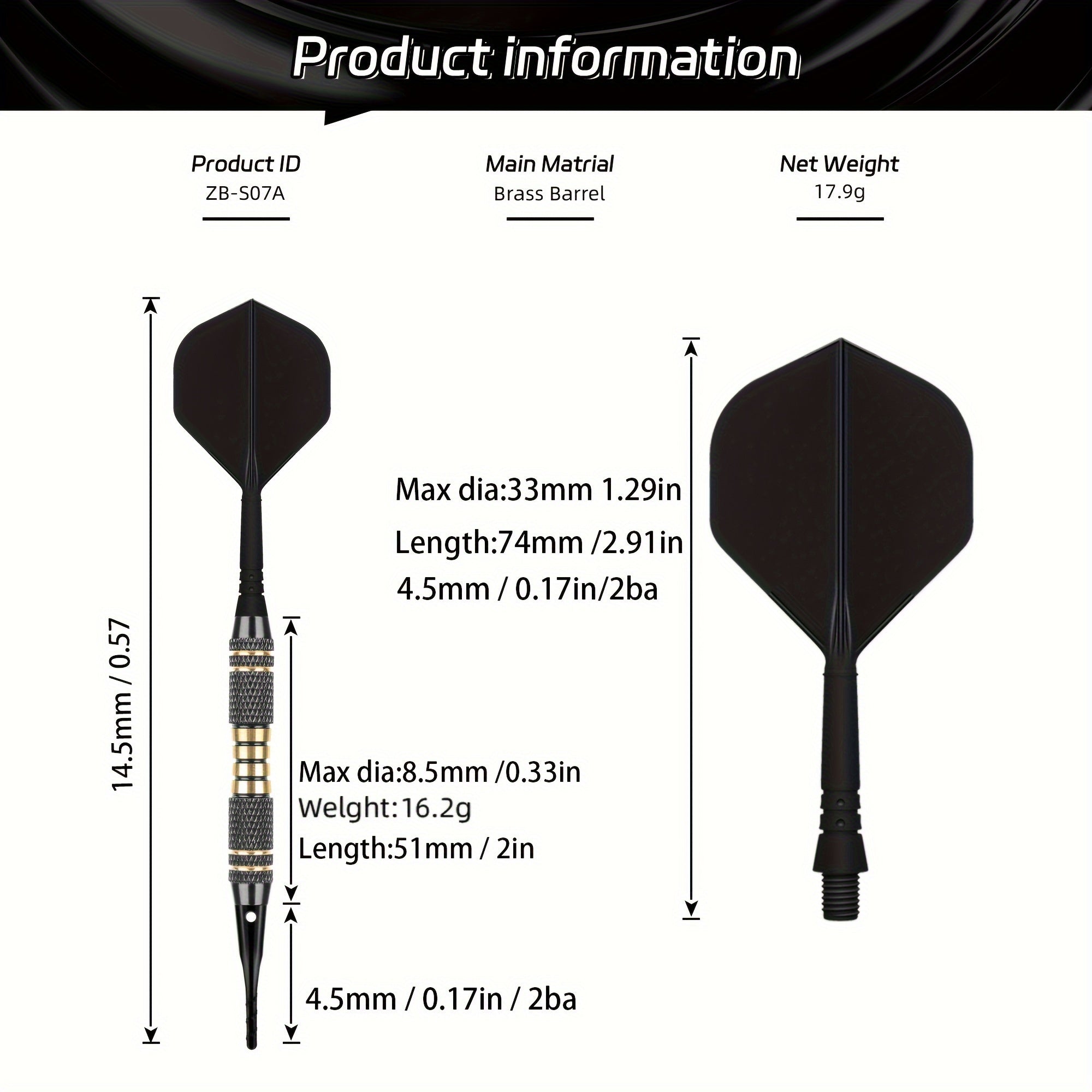 3pcs Soft Dart Set with 30 Tips for Training