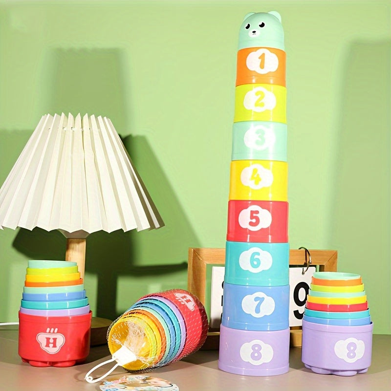 Stacking Cups Toy Fun Educational Baby Toys Silicone Soft Toy