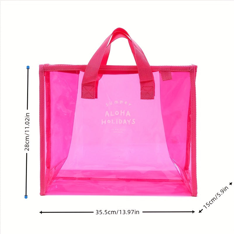 Transparent Tote Bag for Travel and Beach Storage