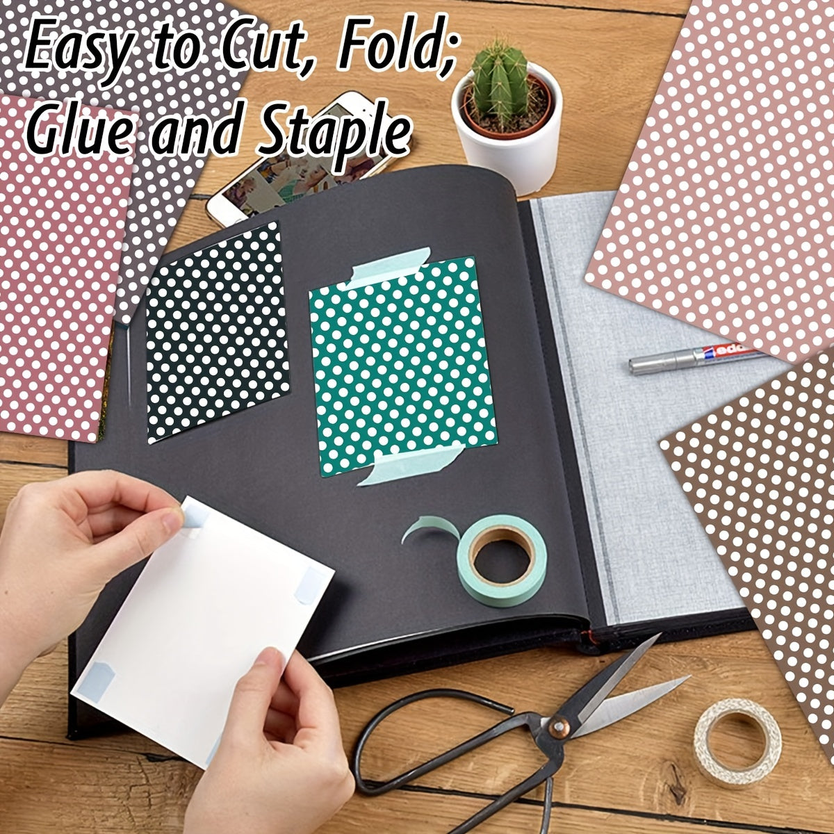 Scrapbooking Paper Pack 15 24x15 12 Plaid Dot Paper 24 Sheets