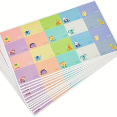 Waterproof Animal Name Stickers for Water Cup, Handwritten Design