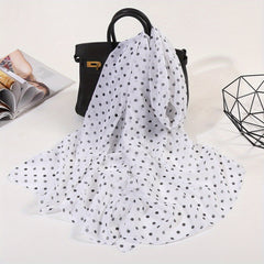 Polka Dot Print Scarf Solid Gauze Shawl Head Wrap Windproof Headscarf Hijab
