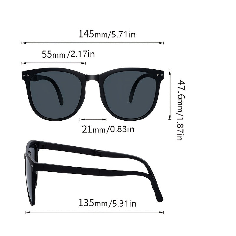 Men's Folding Polarized Sunglasses TR90 Material UV Resistant