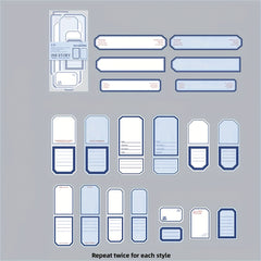 40pcs Retro Border Journal Material Decorative Collage Non Adhesive Pen Ink Set