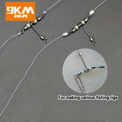 15pcs 3 Way Swivels Stainless Steel T Shape Fishing Barrel