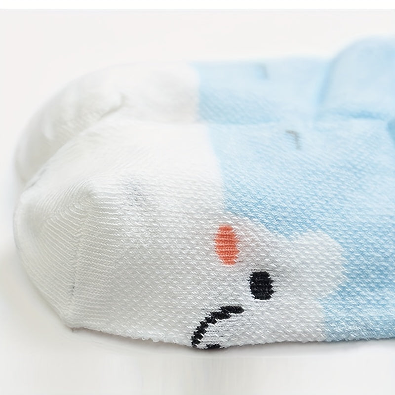 10 Pairs Baby Girls Cartoon Bear Pattern Socks for Spring Summer