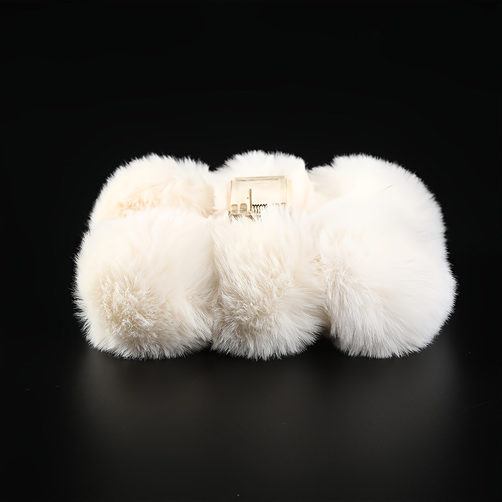 Fluffy Plush Hair Claw Clip Winter Hair Barrettes for Girls Woman