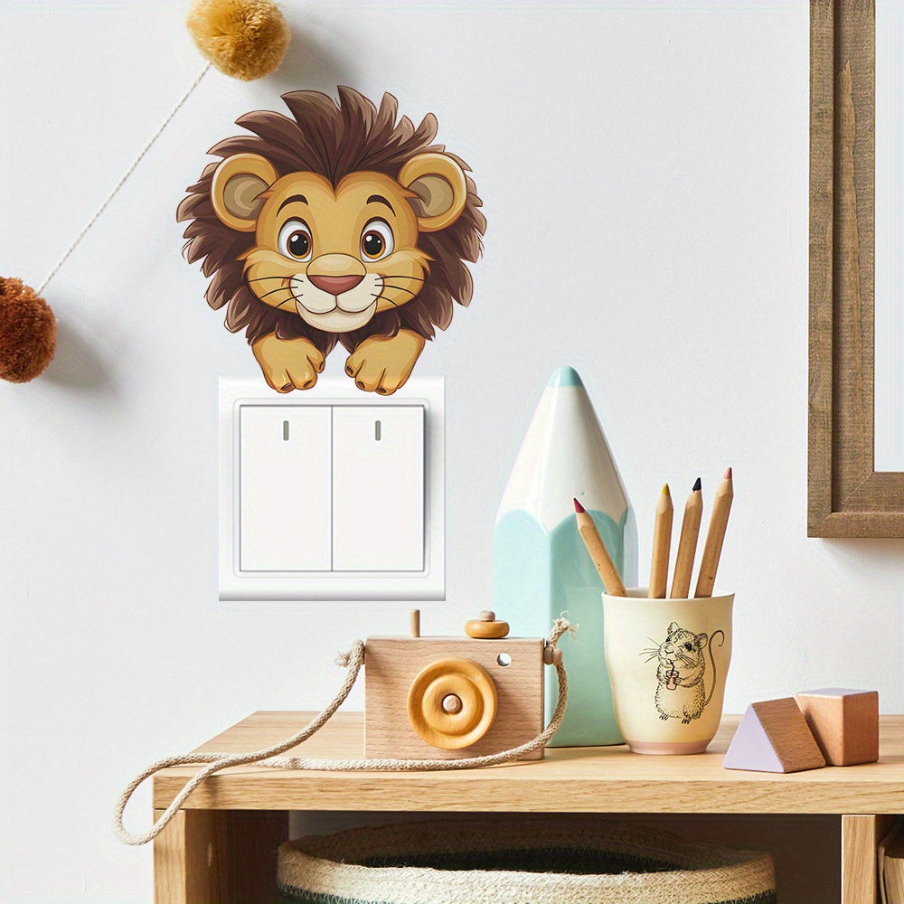 Cartoon Lion Switch Sticker for Home Decoration
