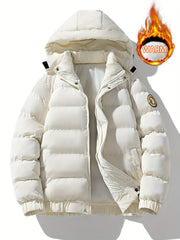Men's Padded Thick Hooded Coat Thermal Warm Winter Jacket