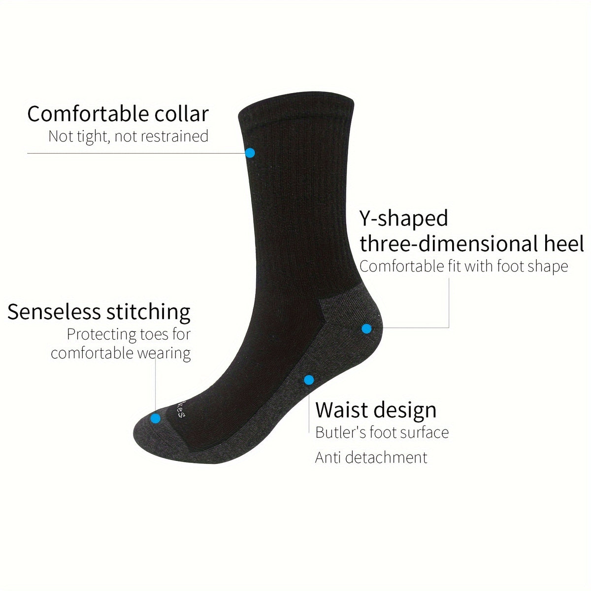 510 Pairs Men's Cushion Cotton Socks Wear resistant Moisture
