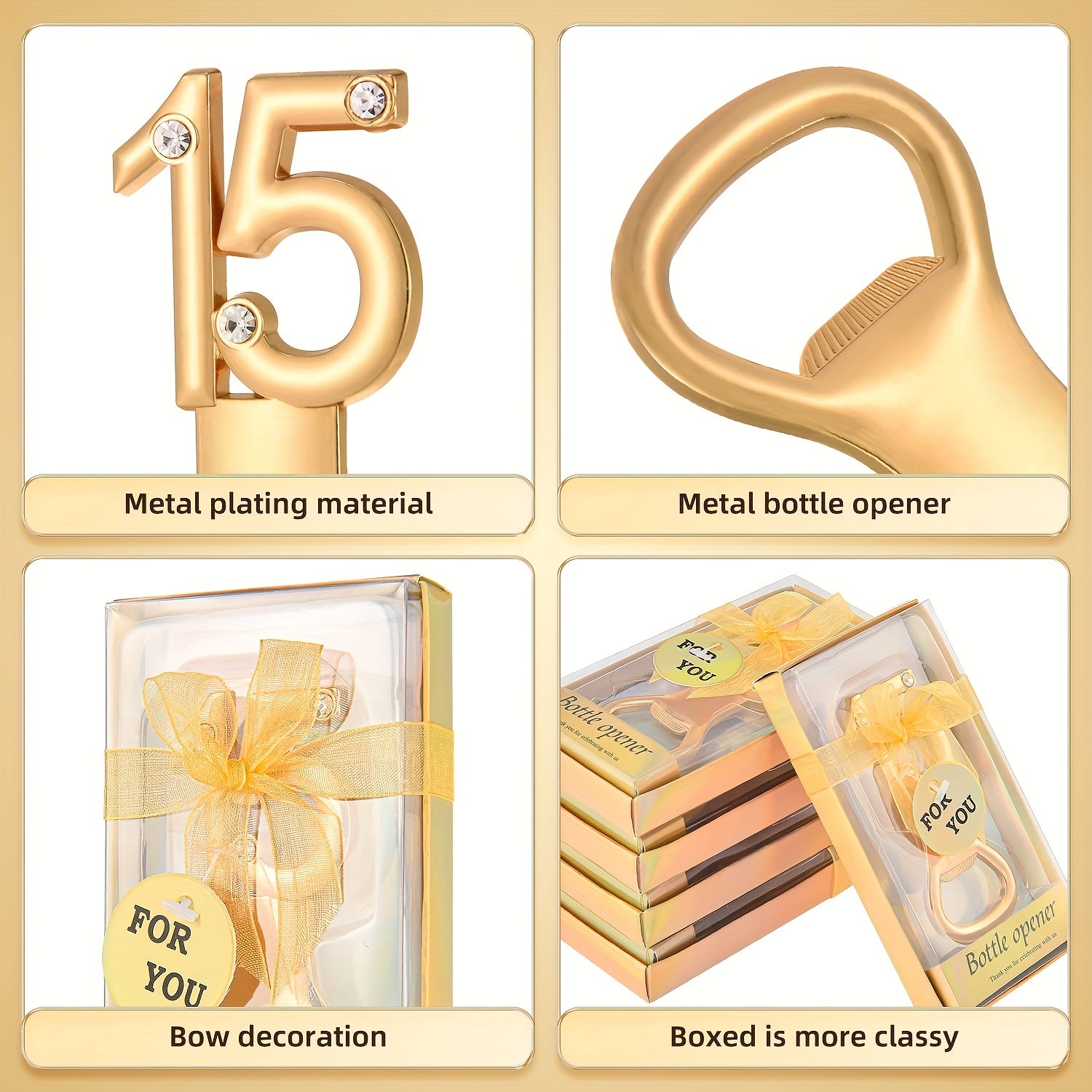 Golden Birthday Bottle Opener - Ideal for Weddings and Anniversaries