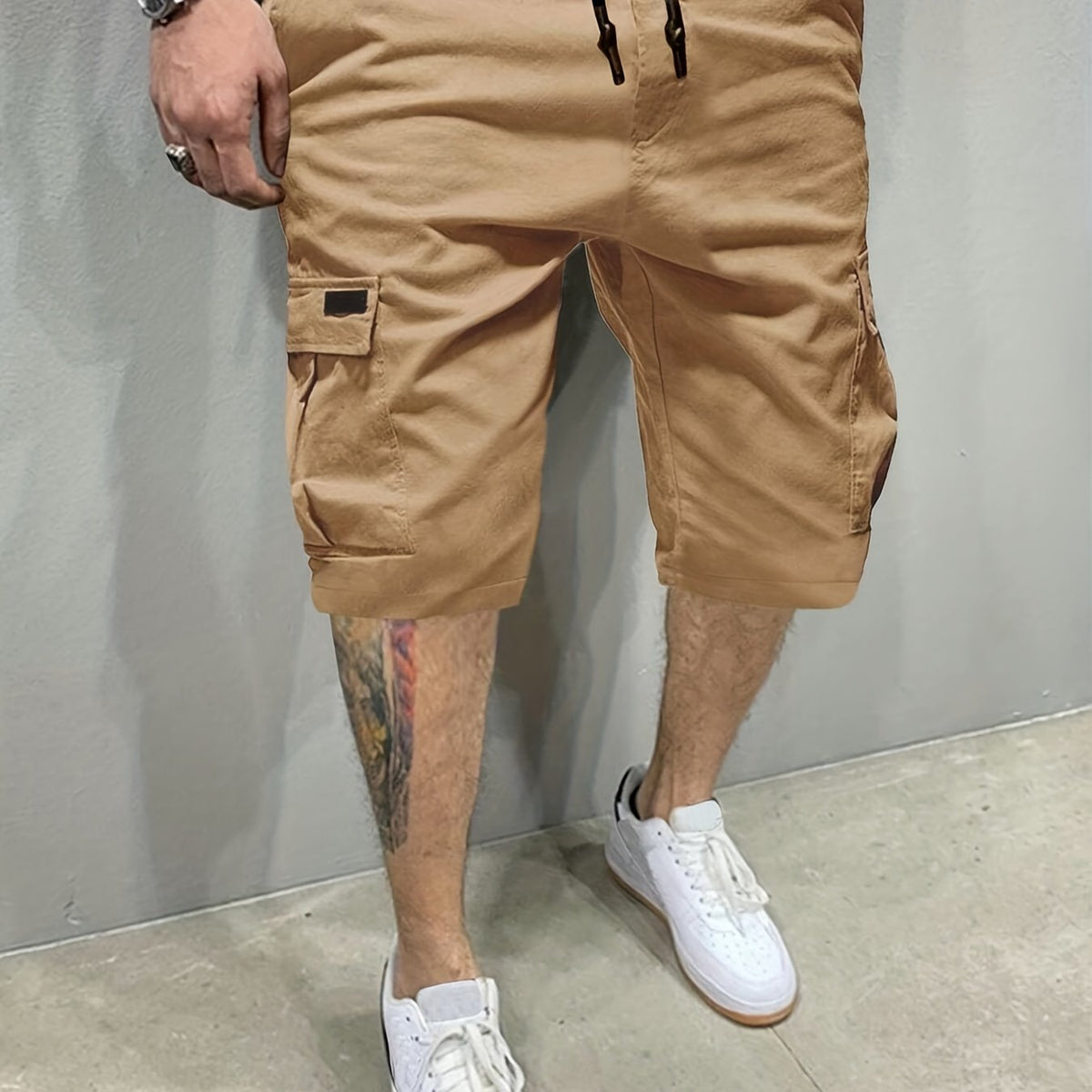 Men's Classic Cargo Shorts with Drawstring Waist
