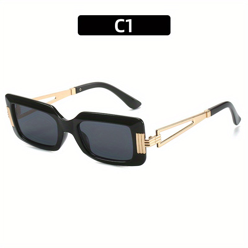 Jelly Frame Hollow Metal Temple Gradient Glasses UV400