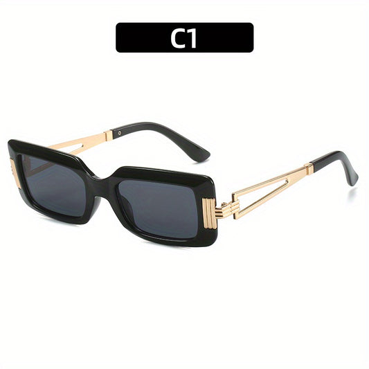 Jelly Frame Hollow Metal Temple Gradient Glasses UV400