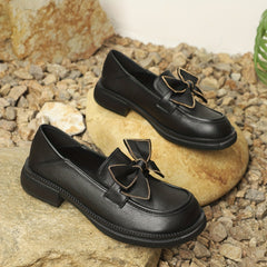 Women's Bowknot Soft Sole Flat Loafers Slip On Shoes