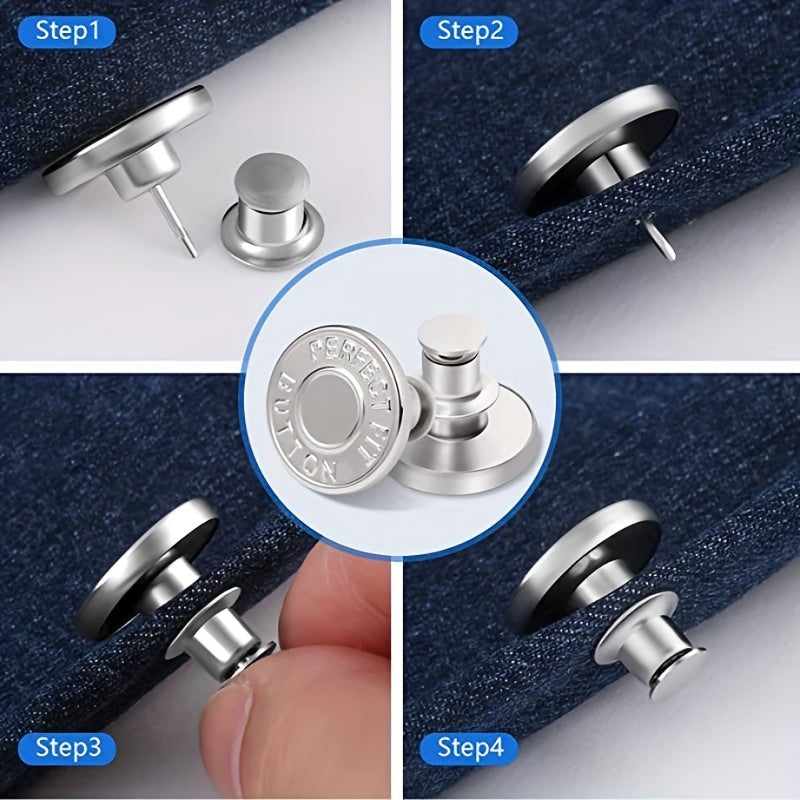 5Pcs Button Pins For Jeans Pant - Instant Replacement Button Pi