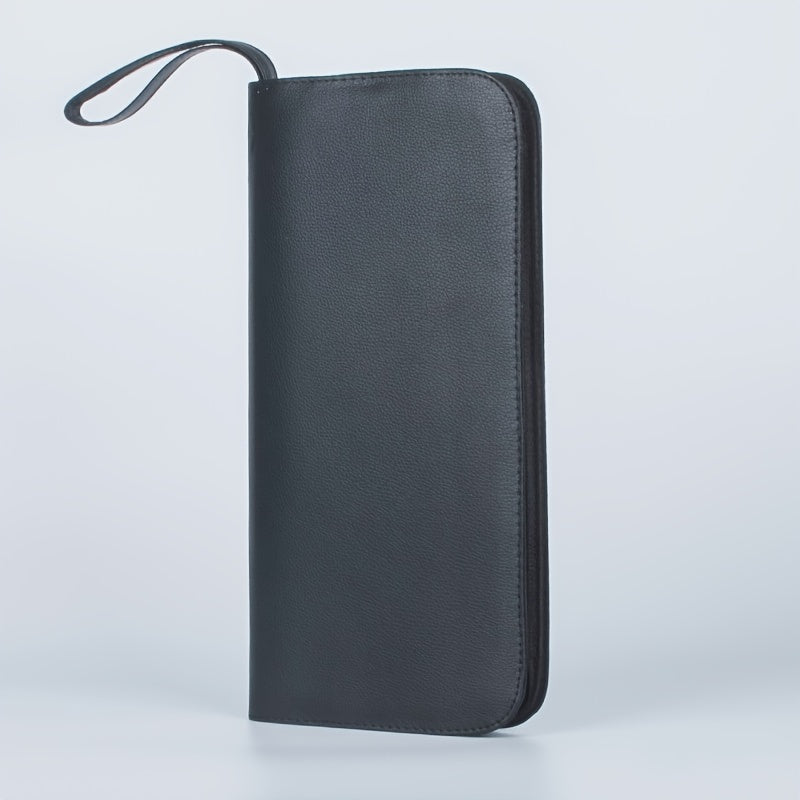 36 Slots Leather Pen Case Coffee Holder Pencil Bag Fits Various Size Gift Pen