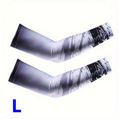 Unisex Tie Dye Print Sunproof Ice Sleeves UV Protection Sports Elastic Sleeves