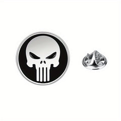 Silver Skull Brooch Pin Dripping Oil Halloween Decoration