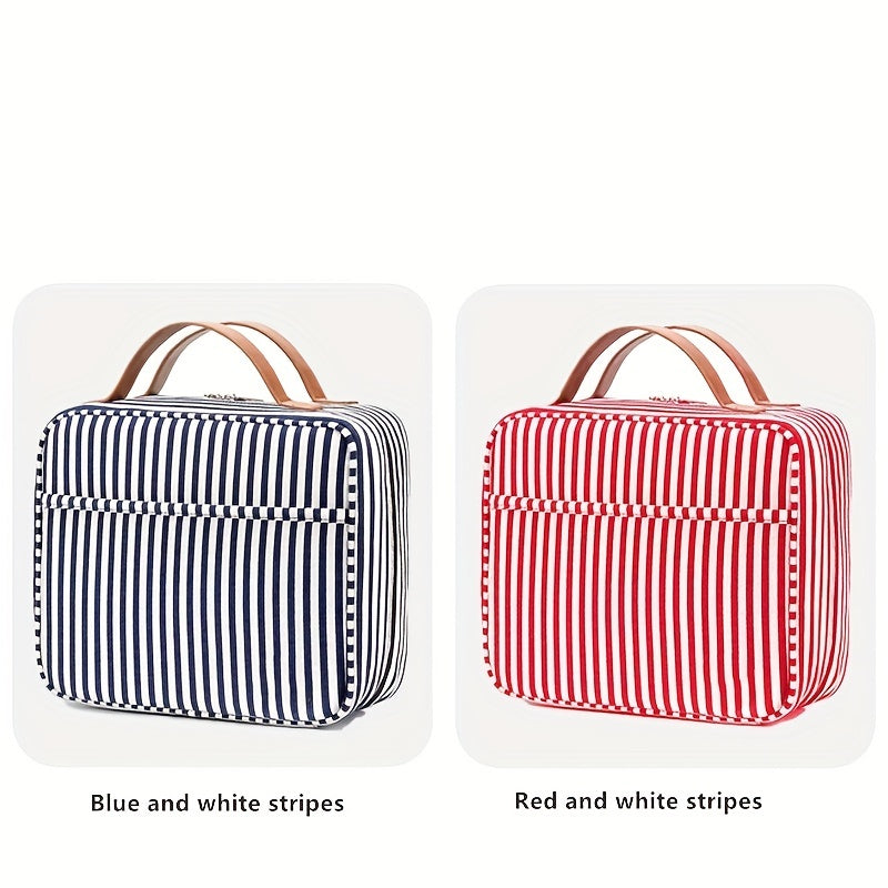 Striped Pattern Storage Hnadbag Portable Cosmetic Bag