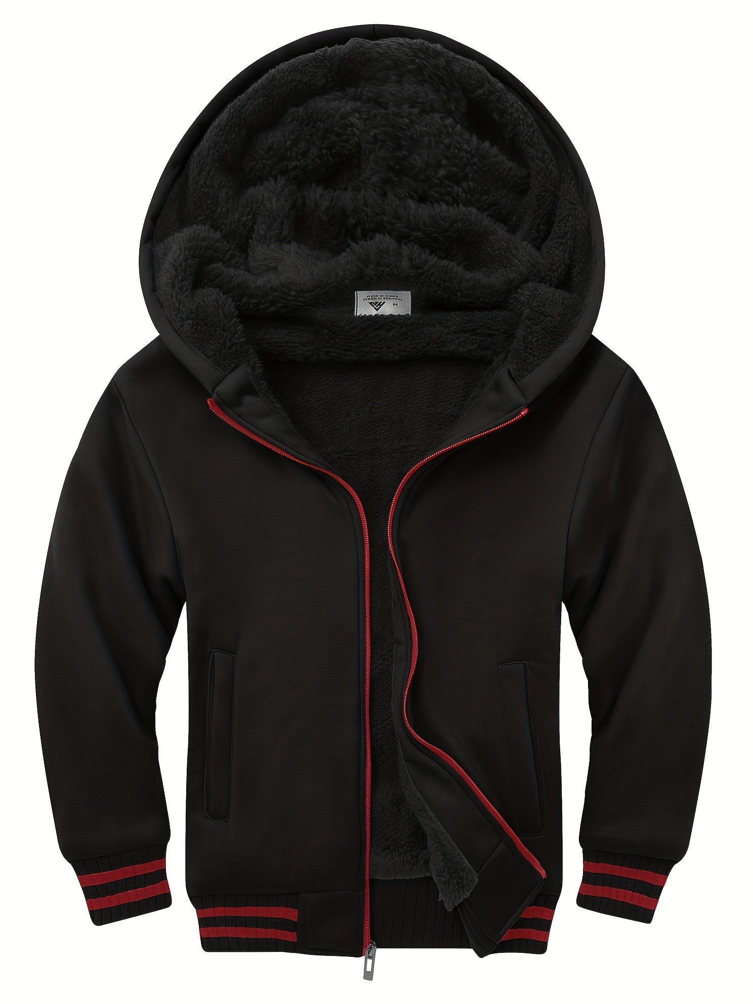 Boys Warm Hooded Sweatshirt with Zip Up Pockets