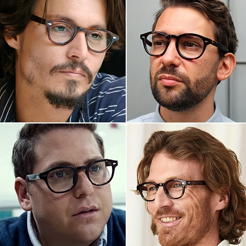 Vintage Round Light Block Glasses Unisex Clear Lens Round Frames