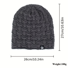 Men's Winter Thickened Solid Knitted Woolen Hat
