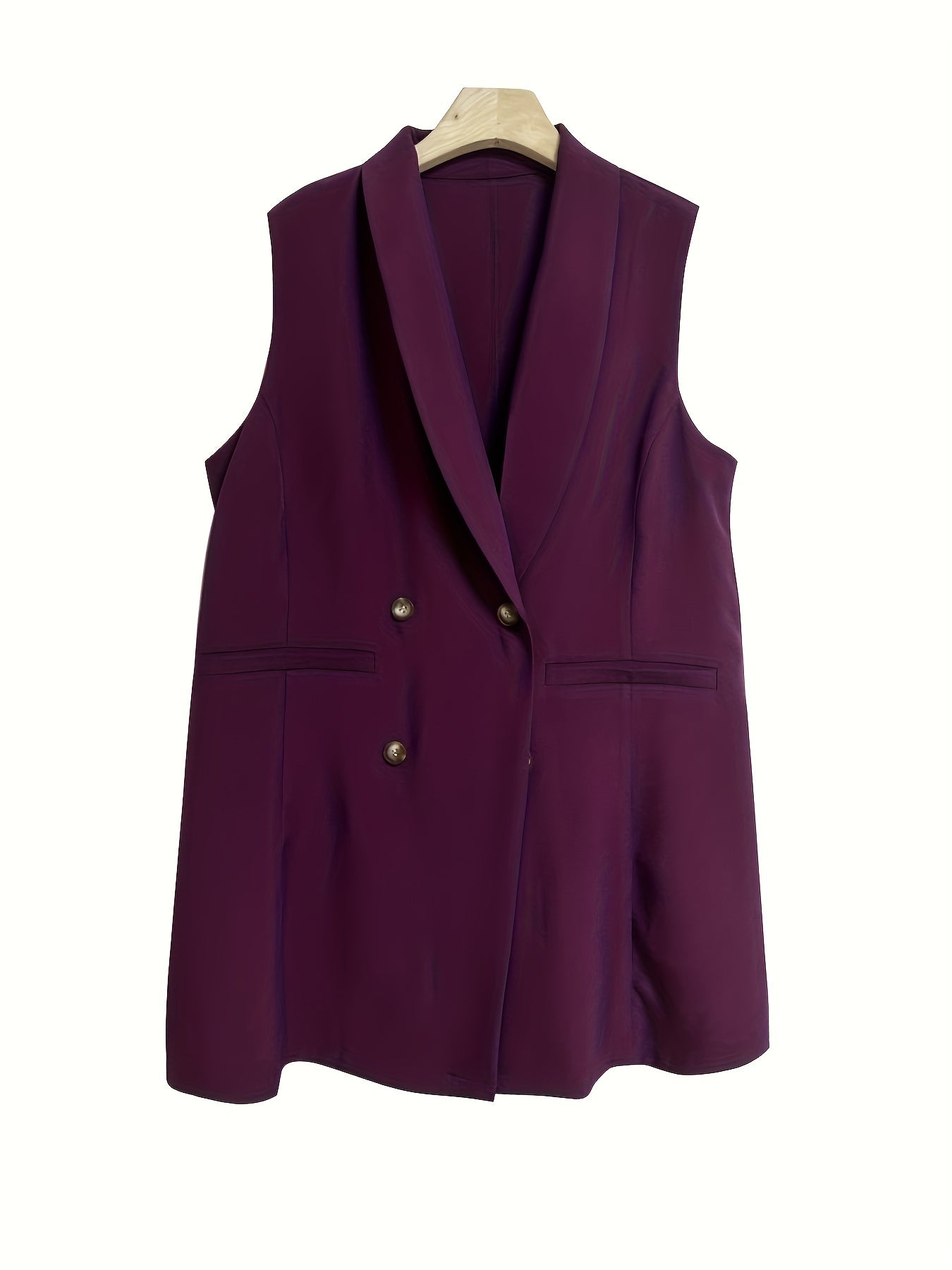  Solid Button Shawl Collar Blazer