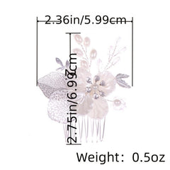 Silver Pearl Crystal Bridal Hair Comb Wedding Accessories