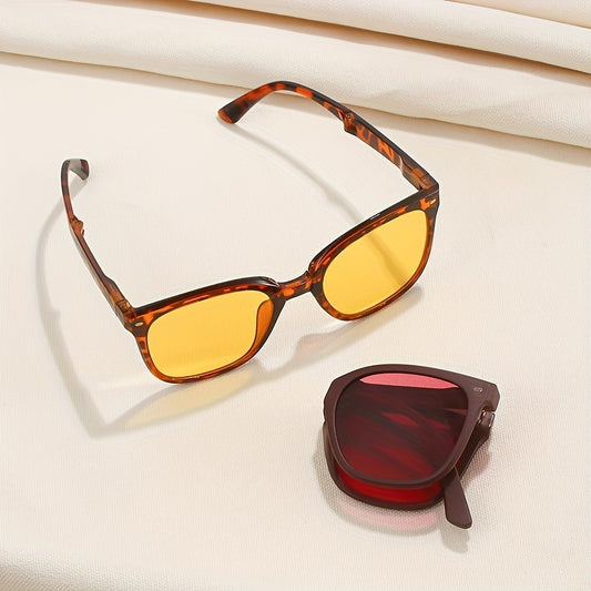 Foldable Tortoiseshell Sunglasses UV400 Sun Shades