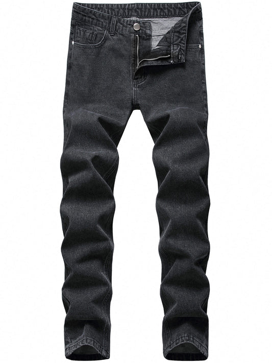 Mens Slim Fit Stretch Denim Jeans Skinny Distressed Comfort Pants