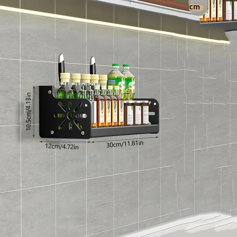 Kitchen Seasoning Rack With Hook - Household Wall Mounted Storage