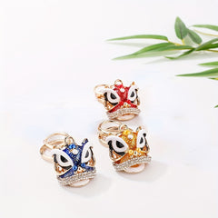 Chinese Style Dragon Shaped Key Chain Pendant, Artificial Diamond Car Key Ring