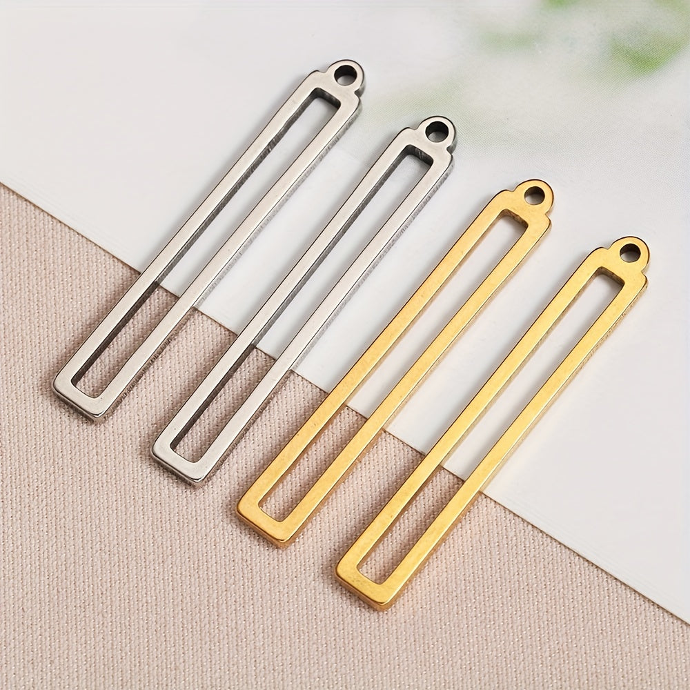 10pcs Stainless Steel Gold/Silver Rectangular Frame Pen