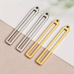 10pcs Stainless Steel Gold/Silver Rectangular Frame Pen
