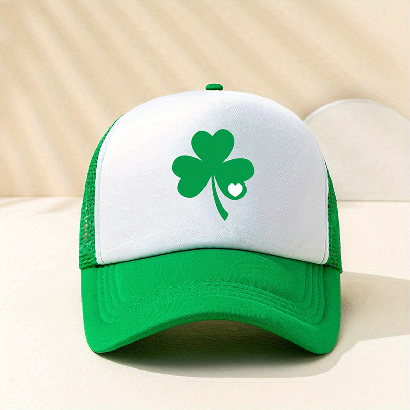 Peach Heart Lip Lucky Clover Baseball Cap Trucker Hat
