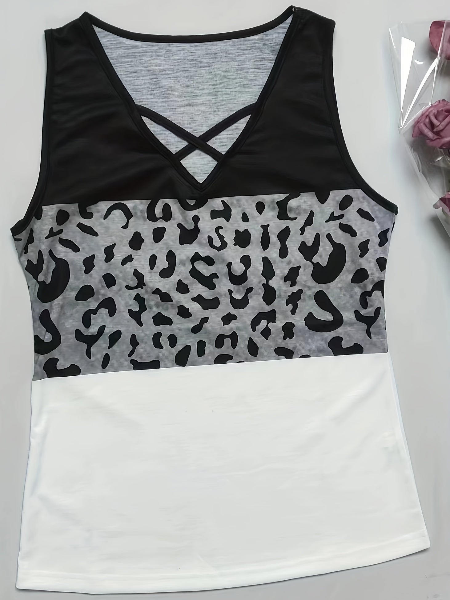 Plus Size Independence Tank Top Womens Plus Flag Print Criss Cross V Neck