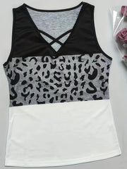 Plus Size Independence Tank Top Womens Plus Flag Print Criss Cross V Neck