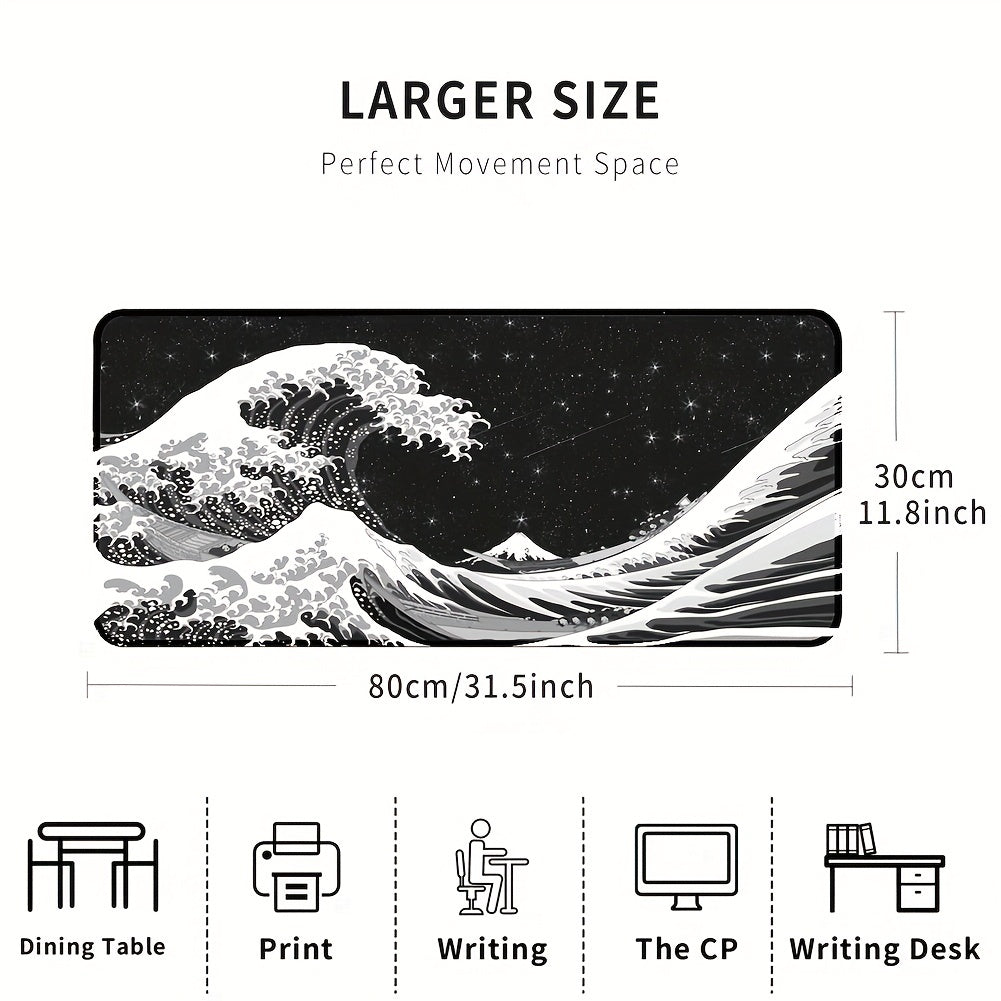 Wave Pattern Extended Gaming Mouse Pad 80x30cm
