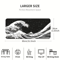Wave Pattern Extended Gaming Mouse Pad 80x30cm